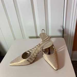 Talbots Almond Leather Sling-back shoes